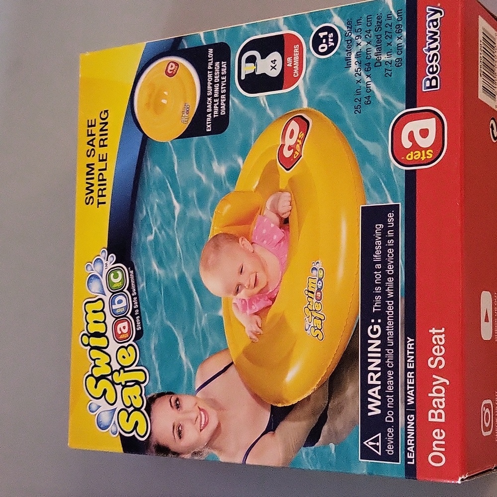Bestway Swim Safe Triple Ring Baby Swim Training Pool Baby Seat Step A 0-1 Yr .
